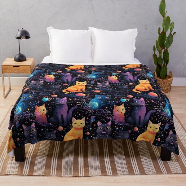 Item preview, Galactic Glam: Colorful Cosmic Cats Pattern designed and sold by Digi-Artsy.