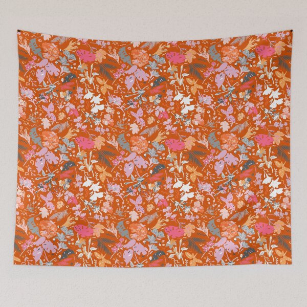 Item preview, Red Botanical Floral: Gray, Purple, Fuchsia designed and sold by ara-designs.