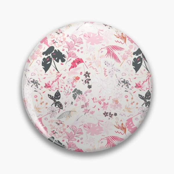 Item preview, White Botanical Floral: Gray, Pink, Fuchsia designed and sold by ara-designs.
