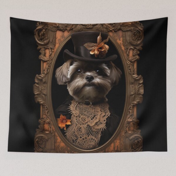 Item preview, Shih-tzu in autumn Victorian clothing designed and sold by ZenEverAI.