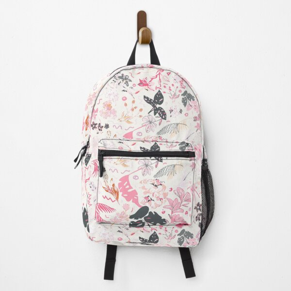 Item preview, White Botanical Floral: Gray, Pink, Fuchsia designed and sold by ara-designs.