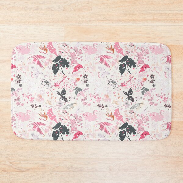 Item preview, White Botanical Floral: Gray, Pink, Fuchsia designed and sold by ara-designs.