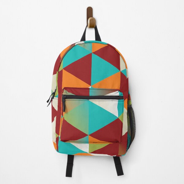 Item preview, Fun Colorful Geometric Pattern Triangles Cubes Multicolor Red Blue designed and sold by dashaporoshina.