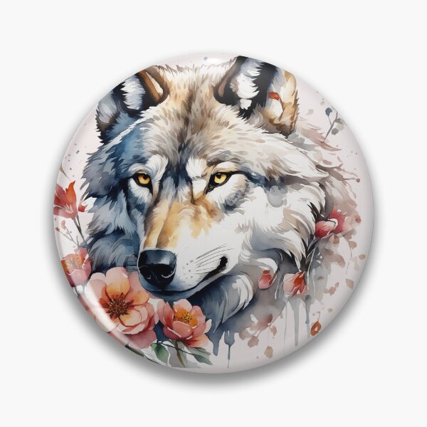 Item preview, wolf with flowers 3 designed and sold by SchokoGoth.