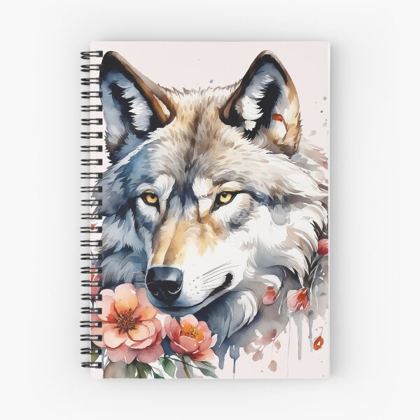 Item preview, wolf with flowers 3 designed and sold by SchokoGoth.