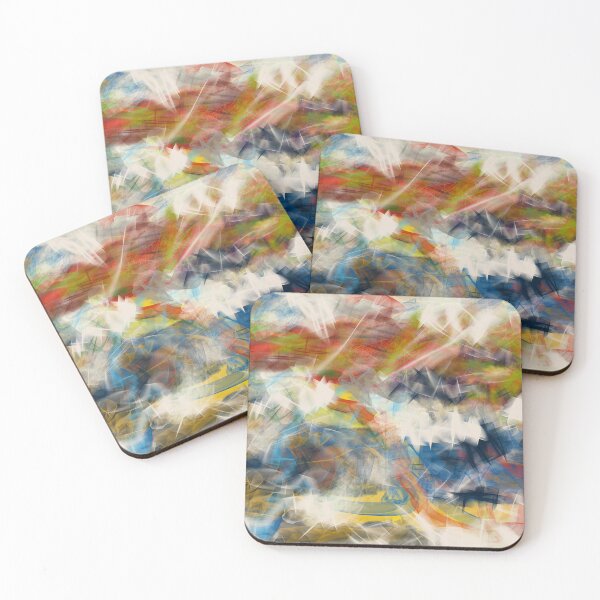 Item preview, Energetic Swirling Abstract Art: Blue, Red, Green, White, Yellow designed and sold by ara-designs.