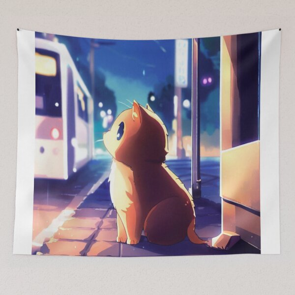 Item preview, Cat waiting at the bus stop designed and sold by MELPDesign.