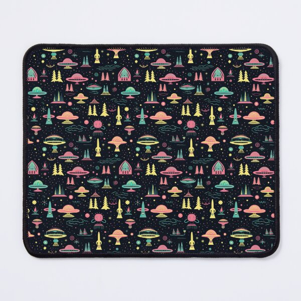 Item preview, Galactic Glam: Cute Neon Space Ship Pattern designed and sold by Digi-Artsy.