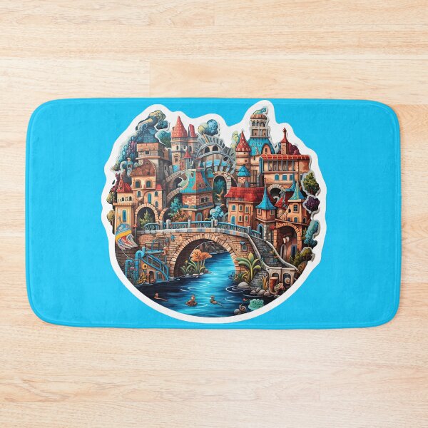 Item preview, Cramped city with bridge designed and sold by abmkf.