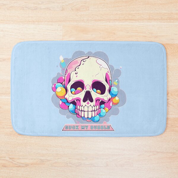Item preview, Colorful Bubblegum Skull Lollipop Pink and Blue Sweets Juicy Spooky Halloween designed and sold by BubbleBone.