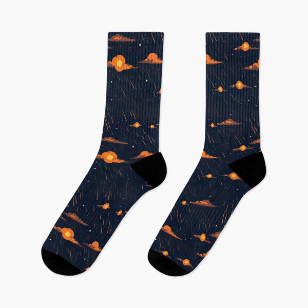 Item preview, Galactic Glam: Orange Asteroid Meteor Shower designed and sold by Digi-Artsy.