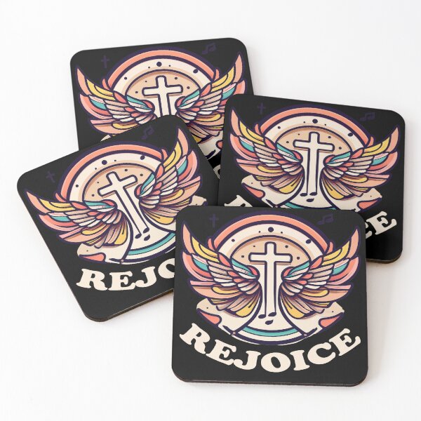 Item preview, Christian Cross Angel Wings Rejoice designed and sold by GreatThouART.