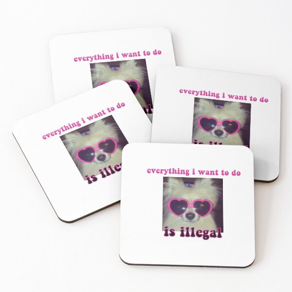 Item preview, everything i want to do is illegal dog with sunglasses meme designed and sold by stickersxbecca.