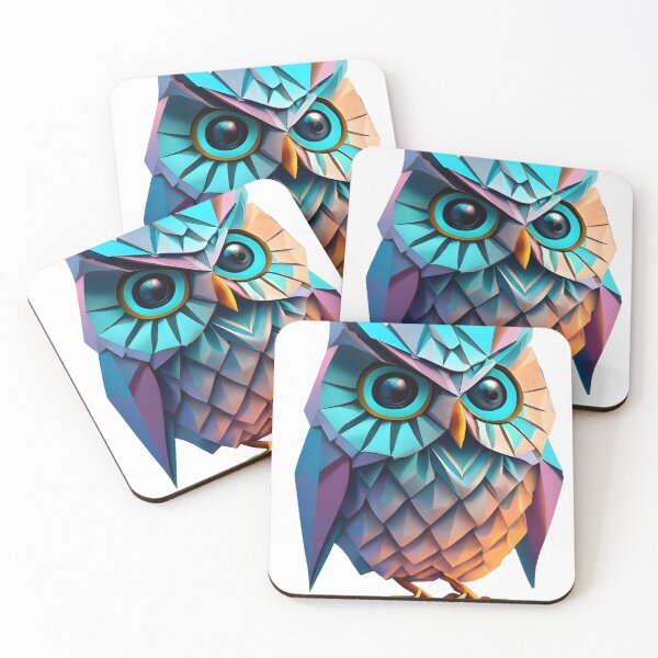 Item preview, Cute holographic owl paper origami 3D style designed and sold by Urban  Charms.