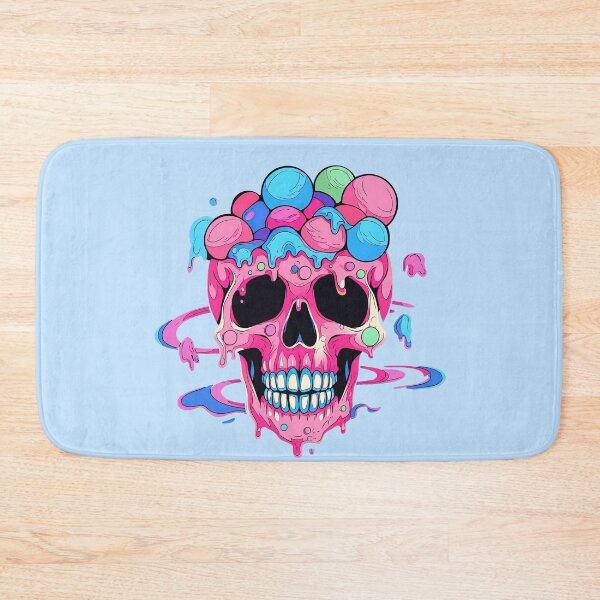 Item preview, Colorful Bubblegum Skull Lollipop Pink and Blue Sweets Juicy Spooky Halloween designed and sold by BubbleBone.