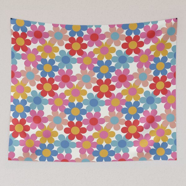 Item preview, Rainbow 60s 70s Flowers Pattern #pattern #vintage designed and sold by Courtlandia.