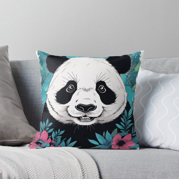 Aperçu de l'œuvre Adorable panda derrière les fleurs créée et vendue par ILikeToasters.