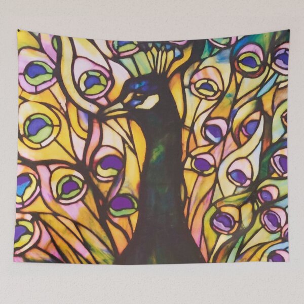 Item preview, Louis Comfort Tiffany Stained Glass Peacock Bird designed and sold by Neeshki.