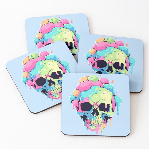 Item preview, Colorful Bubblegum Skull Lollipop Pink and Blue Sweets Juicy Spooky Halloween designed and sold by BubbleBone.