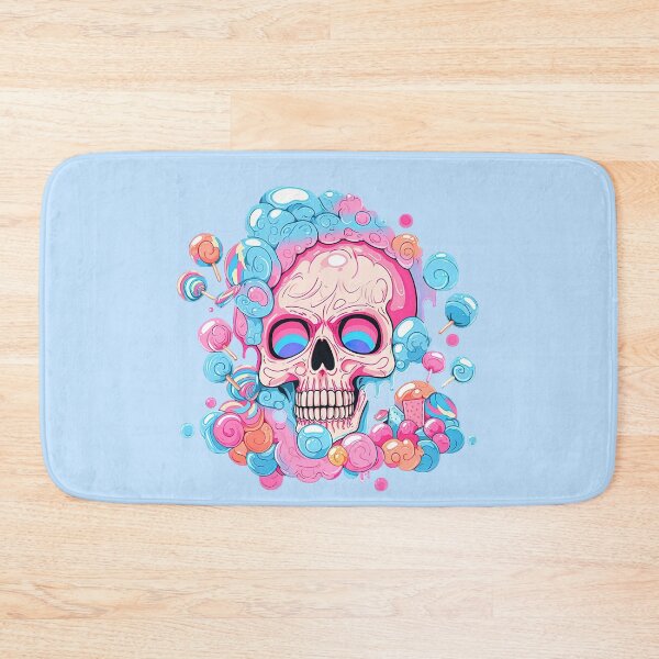 Item preview, Colorful Bubblegum Skull Lollipop Pink and Blue Sweets Juicy Spooky Halloween designed and sold by BubbleBone.