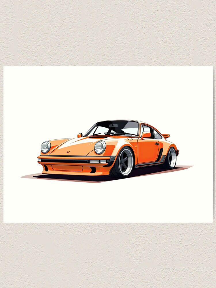 Porsche 930 turbo Illustration orange