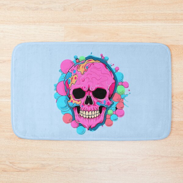 Item preview, Colorful Bubblegum Skull Lollipop Pink and Blue Sweets Juicy Spooky Halloween designed and sold by BubbleBone.