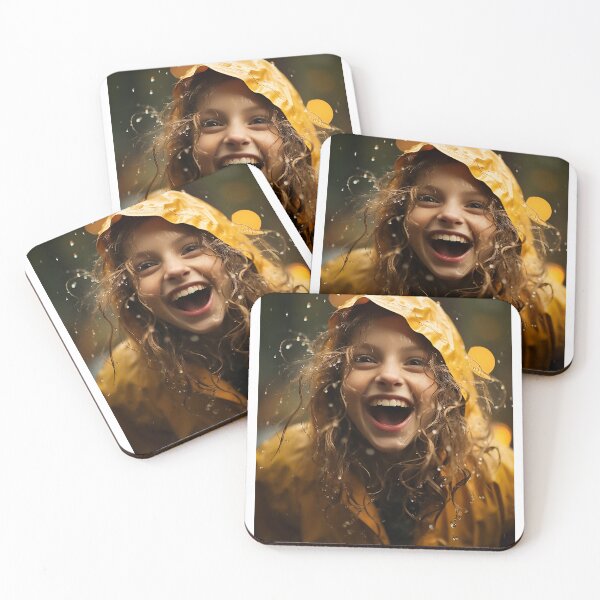 Item preview, A happy girl under the rains designed and sold by WallWhimsyWorks.