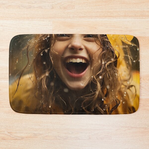 Item preview, A happy girl under the rains designed and sold by WallWhimsyWorks.