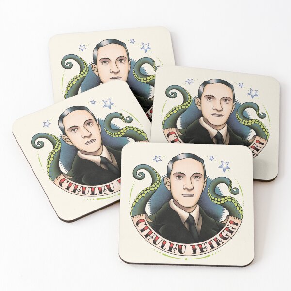 Item preview, Lovecraft Cthulhu Fhtang Old School Tattoo Design for Book Lovers designed and sold by RedHillPrints.