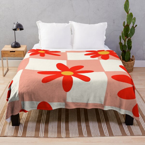 Item preview, Retro Flowers on Pink Plaid Pattern designed and sold by Courtlandia.