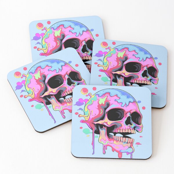 Item preview, Colorful Bubblegum Skull Lollipop Pink and Blue Sweets Juicy Spooky Halloween designed and sold by BubbleBone.