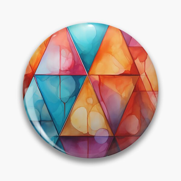Item preview, Abstract painting of overlapping triangles designed and sold by WallWhimsyWorks.
