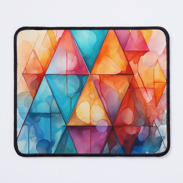 Item preview, Abstract painting of overlapping triangles designed and sold by WallWhimsyWorks.