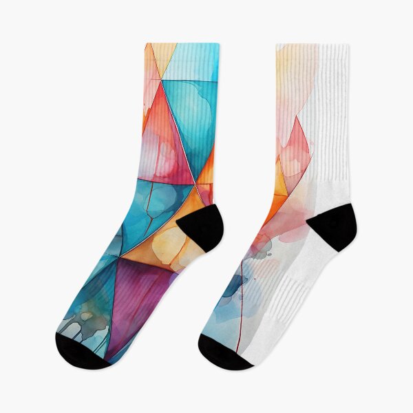 Item preview, Abstract painting of overlapping triangles designed and sold by WallWhimsyWorks.