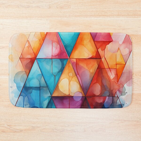 Item preview, Abstract painting of overlapping triangles designed and sold by WallWhimsyWorks.