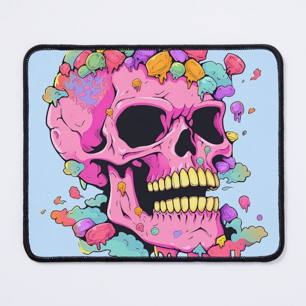 Item preview, Colorful Bubblegum Skull Lollipop Pink and Blue Sweets Juicy Spooky Halloween designed and sold by BubbleBone.