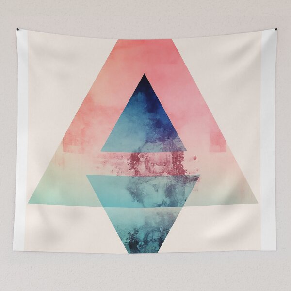 Item preview, Abstract painting of overlapping triangles designed and sold by WallWhimsyWorks.