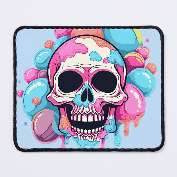 Item preview, Colorful Bubblegum Skull Lollipop Pink and Blue Sweets Juicy Spooky Halloween designed and sold by BubbleBone.
