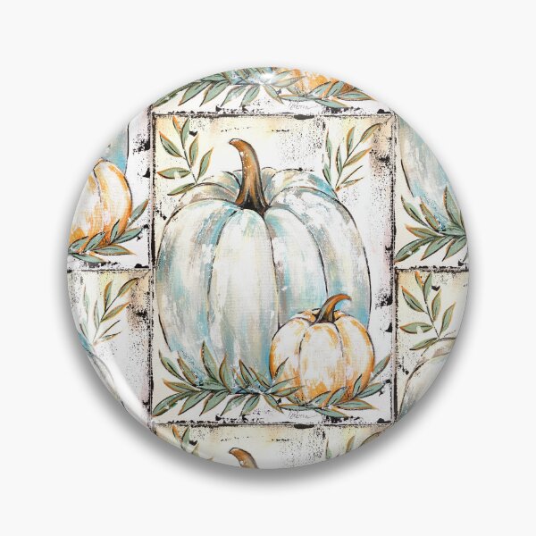 Item preview, Turquoise and Orange Pumpkin Painting  designed and sold by Debora  Lytle.