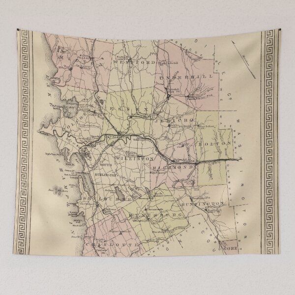 Item preview, Vintage Map of Chittenden County VT (1876) designed and sold by BravuraMedia.