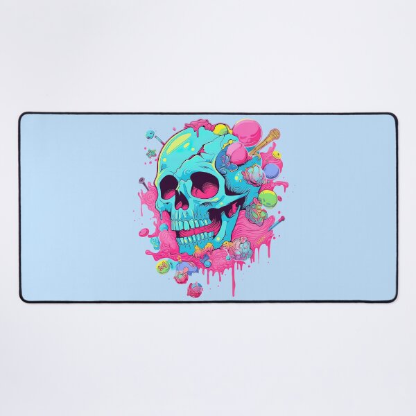 Item preview, Colorful Bubblegum Skull Lollipop Pink and Blue Sweets Juicy Spooky Halloween designed and sold by BubbleBone.