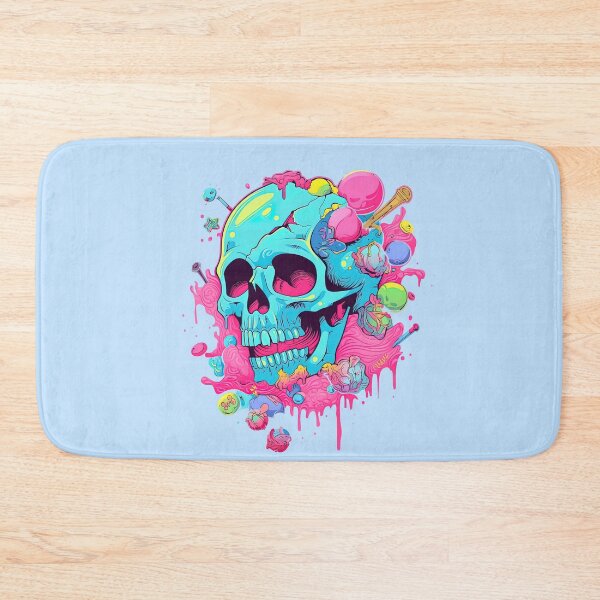 Item preview, Colorful Bubblegum Skull Lollipop Pink and Blue Sweets Juicy Spooky Halloween designed and sold by BubbleBone.