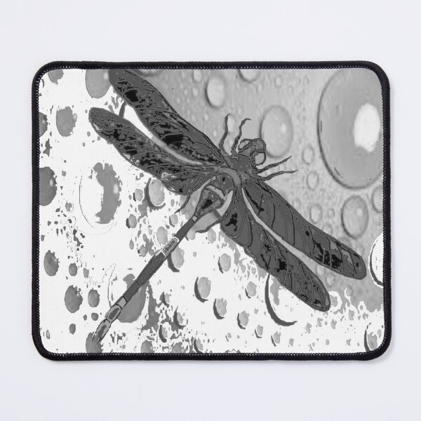 Item preview, BLACK DRAGONFLY ABSTRACT WHITE ART designed and sold by sharlesart.