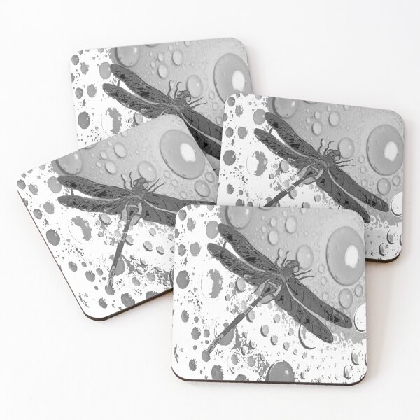 Item preview, BLACK DRAGONFLY ABSTRACT WHITE ART designed and sold by sharlesart.