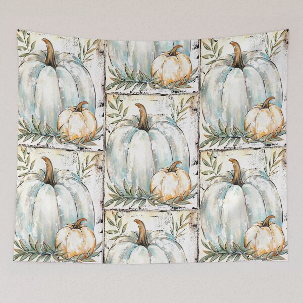 Item preview, Turquoise and Orange Pumpkin Painting  designed and sold by Debora  Lytle.