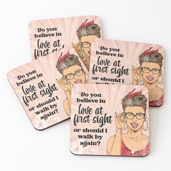 Item preview, Do You Believe in Love at First Sight Retro Vintage Lady designed and sold by LiddyLuDesigns.