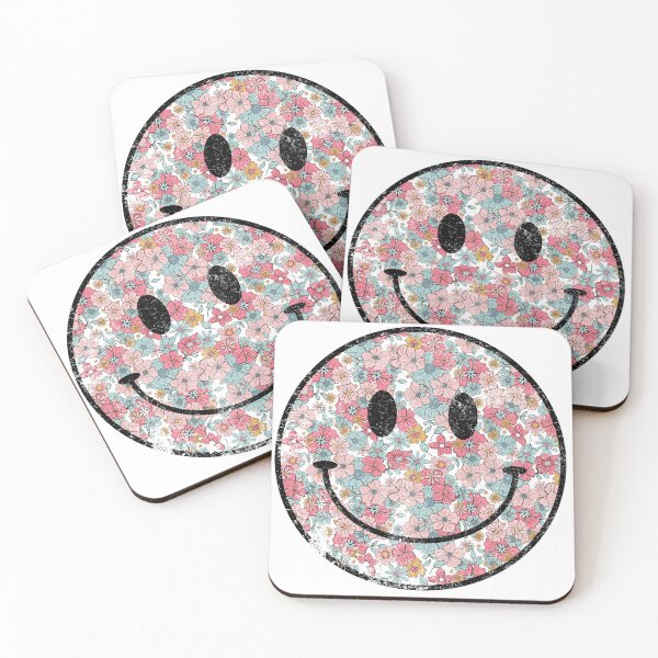 Item preview, Vintage Distressed Floral Smiley Face designed and sold by LiddyLuDesigns.