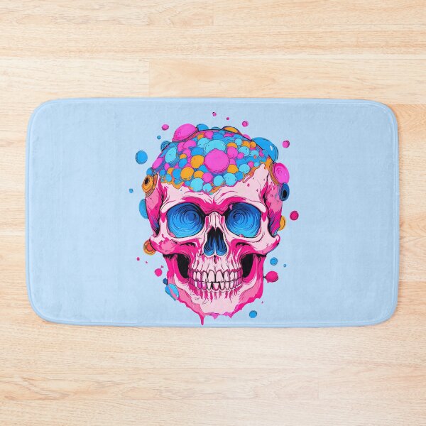 Item preview, Colorful Bubblegum Skull Lollipop Pink and Blue Sweets Juicy Spooky Halloween designed and sold by BubbleBone.