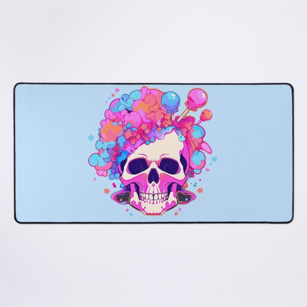 Item preview, Colorful Bubblegum Skull Lollipop Pink and Blue Sweets Juicy Spooky Halloween designed and sold by BubbleBone.