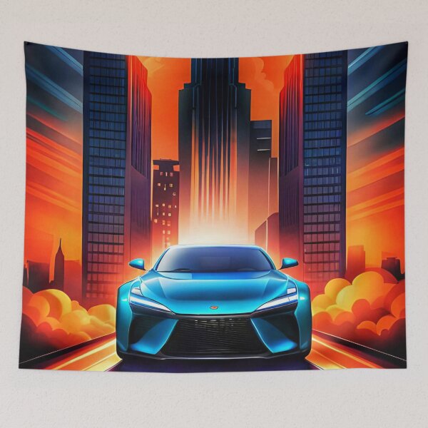 Artikelvorschau, Blauer futuristischer Sportwagen entworfen und verkauft von Becooldesing.